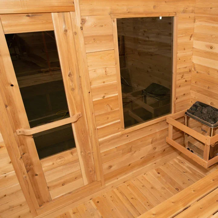 Dundalk Leisurecraft Canadian Timber 2-4 Person Luna Outdoor Traditional Sauna - Green Vista Living
