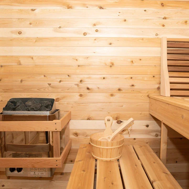 Dundalk Leisurecraft Canadian Timber 2-4 Person Luna Outdoor Traditional Sauna - Green Vista Living