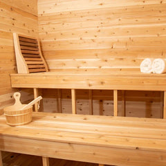 Dundalk Leisurecraft Canadian Timber 2-4 Person Luna Outdoor Traditional Sauna - Green Vista Living