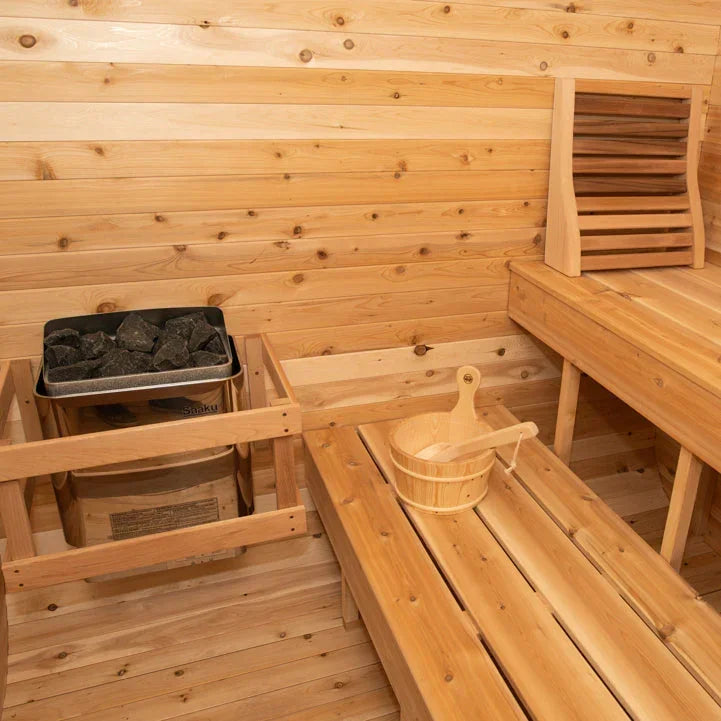 Dundalk Leisurecraft Canadian Timber 2-4 Person Luna Outdoor Traditional Sauna - Green Vista Living