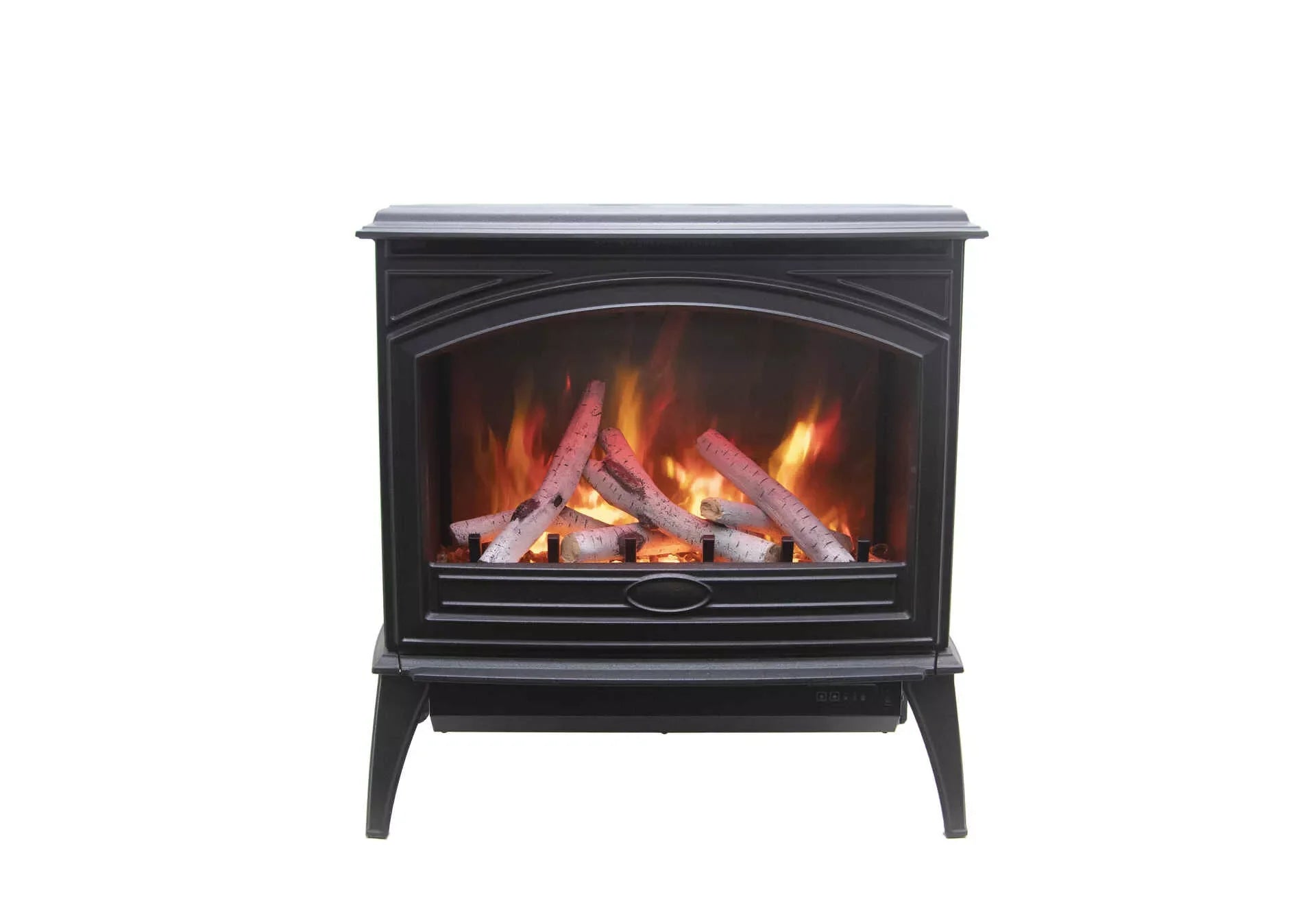 Amantii E70-NA Lynwood Series - 70 cm Freestand Electric Stove Featuring a Cast Iron Frame and a 10 Piece Birch Log Set - Green Vista Living