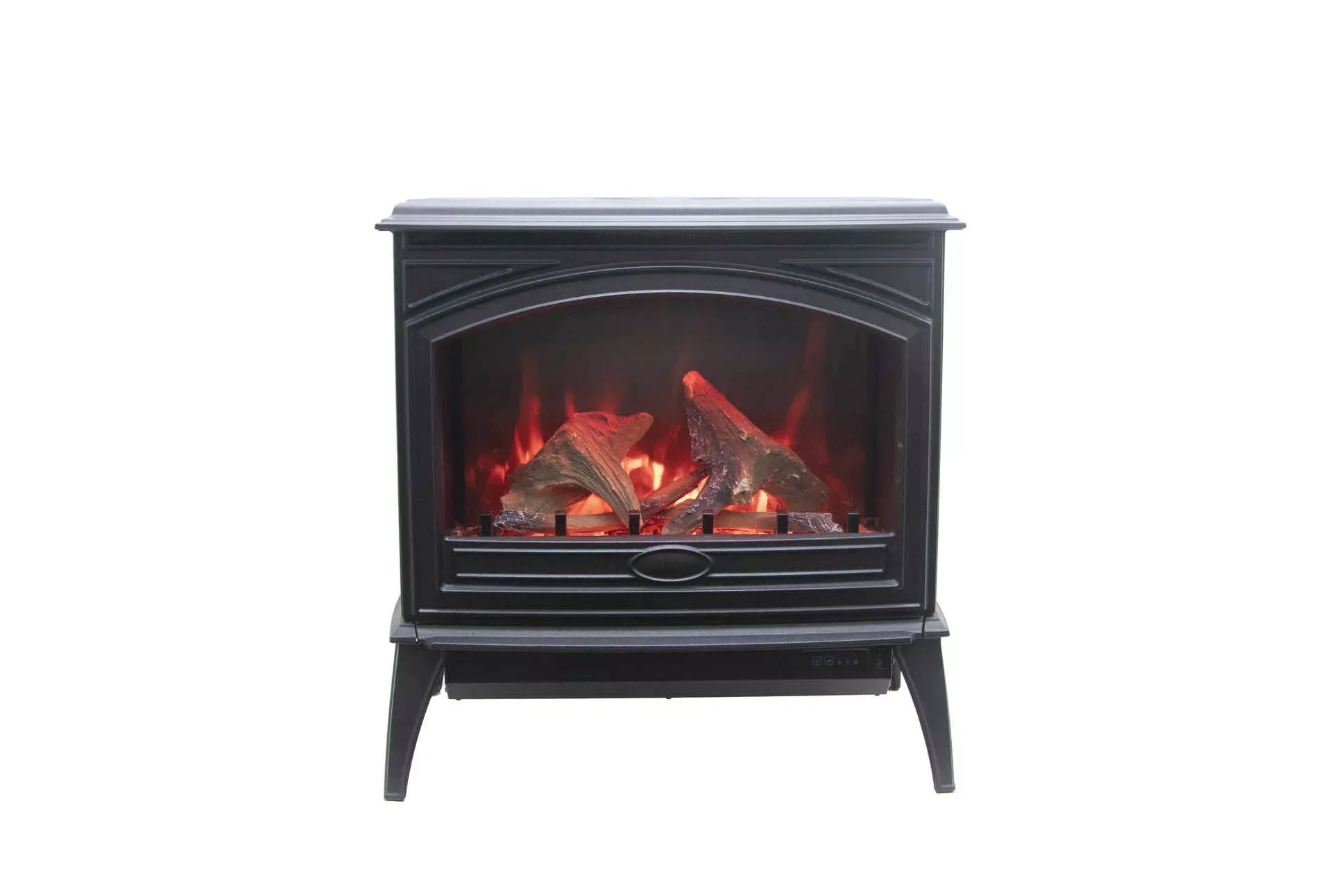 Amantii E50-NA Lynwood Series - 50 cm Freestand Electric Stove Featuring a Cast Iron Frame and a 10 Piece Birch Log Set - Green Vista Living