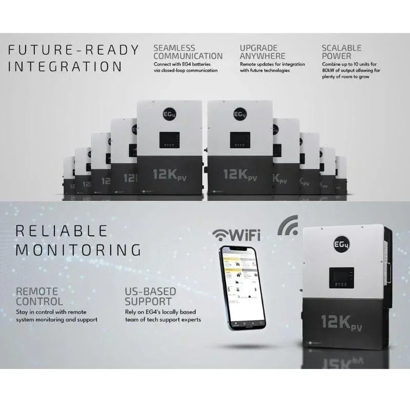 EG4 12kPV Hybrid Inverter 12000W Input 120/240V Split Phase | All-In-One Hybrid Solar Inverter - Green Vista Living