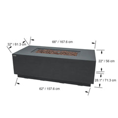 Elementi Andes Fire Table - Dark Gray - Green Vista Living