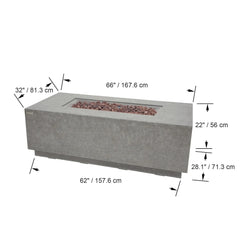 Elementi Andes Fire Table - Light Gray - Green Vista Living