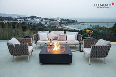 Elementi Plus Roraima 40" Square Slate Black Concrete Natural Gas Fire Table - Green Vista Living