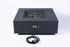 Elementi Plus Roraima 40" Square Slate Black Concrete Natural Gas Fire Table - Green Vista Living