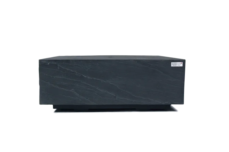 Elementi Plus Roraima 40" Square Slate Black Concrete Natural Gas Fire Table - Green Vista Living