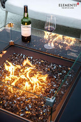 Elementi Plus Roraima 40" Square Slate Black Concrete Natural Gas Fire Table - Green Vista Living