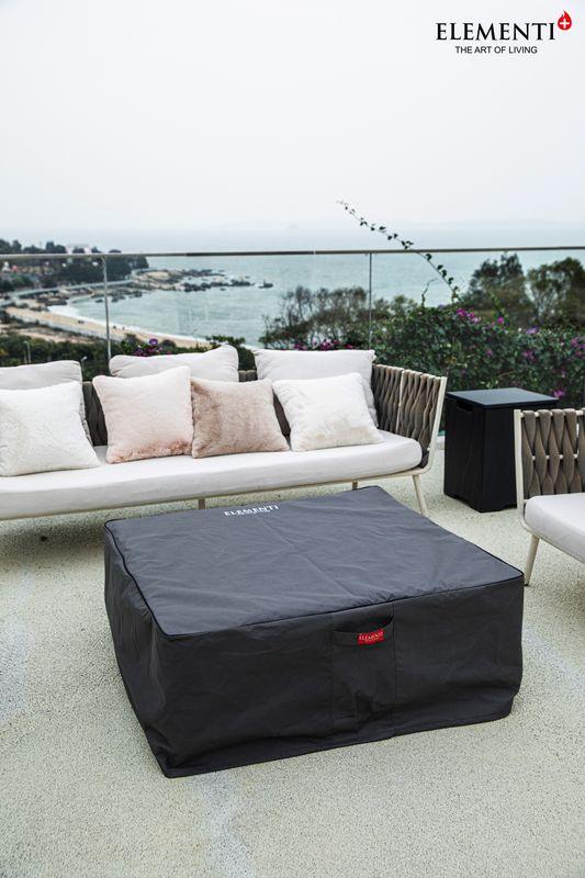 Elementi Plus Roraima 40" Square Slate Black Concrete Natural Gas Fire Table - Green Vista Living