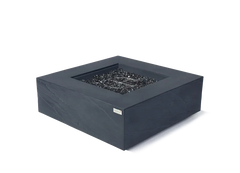 Elementi Plus Roraima 40" Square Slate Black Concrete Natural Gas Fire Table - Green Vista Living