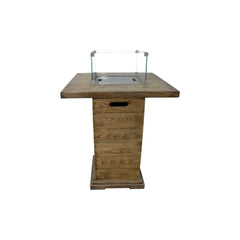Elementi Rova 34" Redwood Concrete Propane Bar Table - Green Vista Living