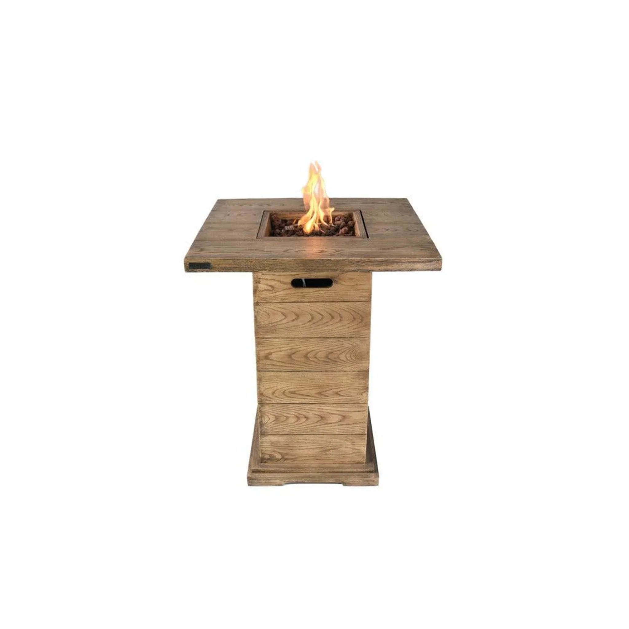 Elementi Rova 34" Redwood Concrete Propane Bar Table - Green Vista Living
