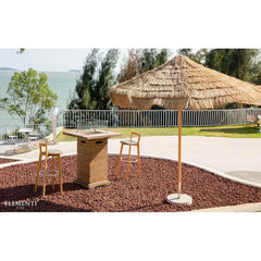 Elementi Rova 34" Redwood Concrete Propane Bar Table - Green Vista Living