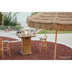 Elementi Rova 34" Redwood Concrete Propane Bar Table - Green Vista Living
