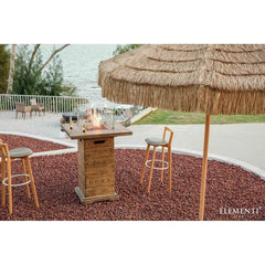Elementi Rova 34" Redwood Concrete Propane Bar Table - Green Vista Living