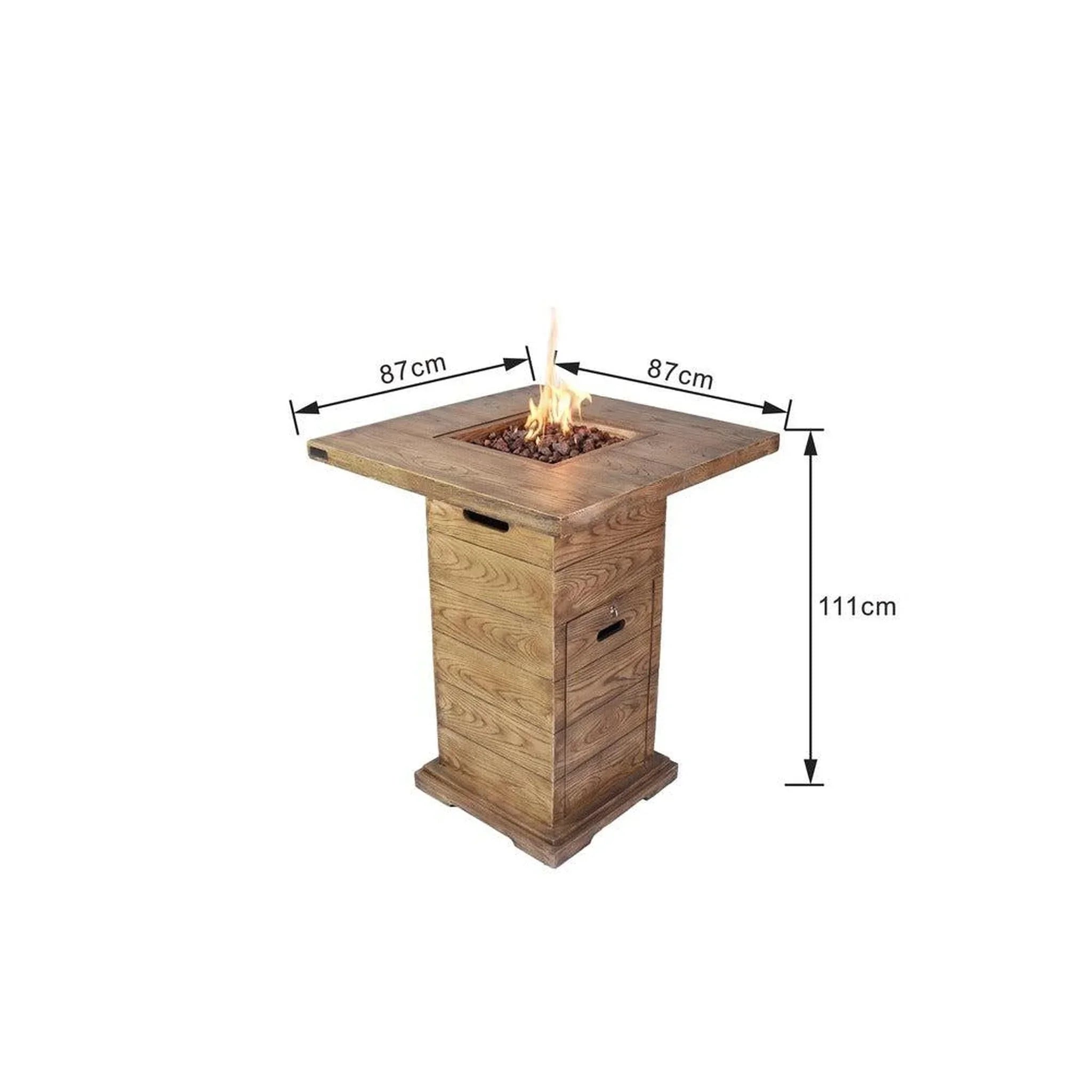 Elementi Rova 34" Redwood Concrete Propane Bar Table - Green Vista Living