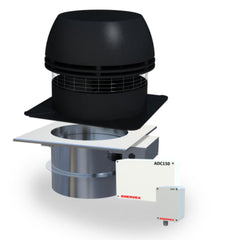 Enervex RS 12" Chimney Fan With 8" 24-Volts Mechanical Fireplace Damper, Modulating Fan & Damper Controller - IntelliDraft System
