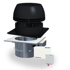 Enervex RS 9" Chimney Fan With 6" 24-Volts Mechanical Fireplace Damper, Modulating Fan & Damper Controller - IntelliDraft System