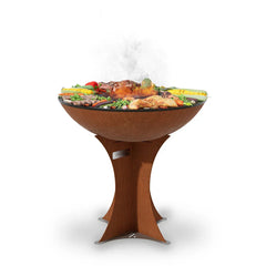 Arteflame Classic 30″ — Euro Base Flat-Top Grill & Fire Bowl (CORTEN Steel) - Green Vista Living