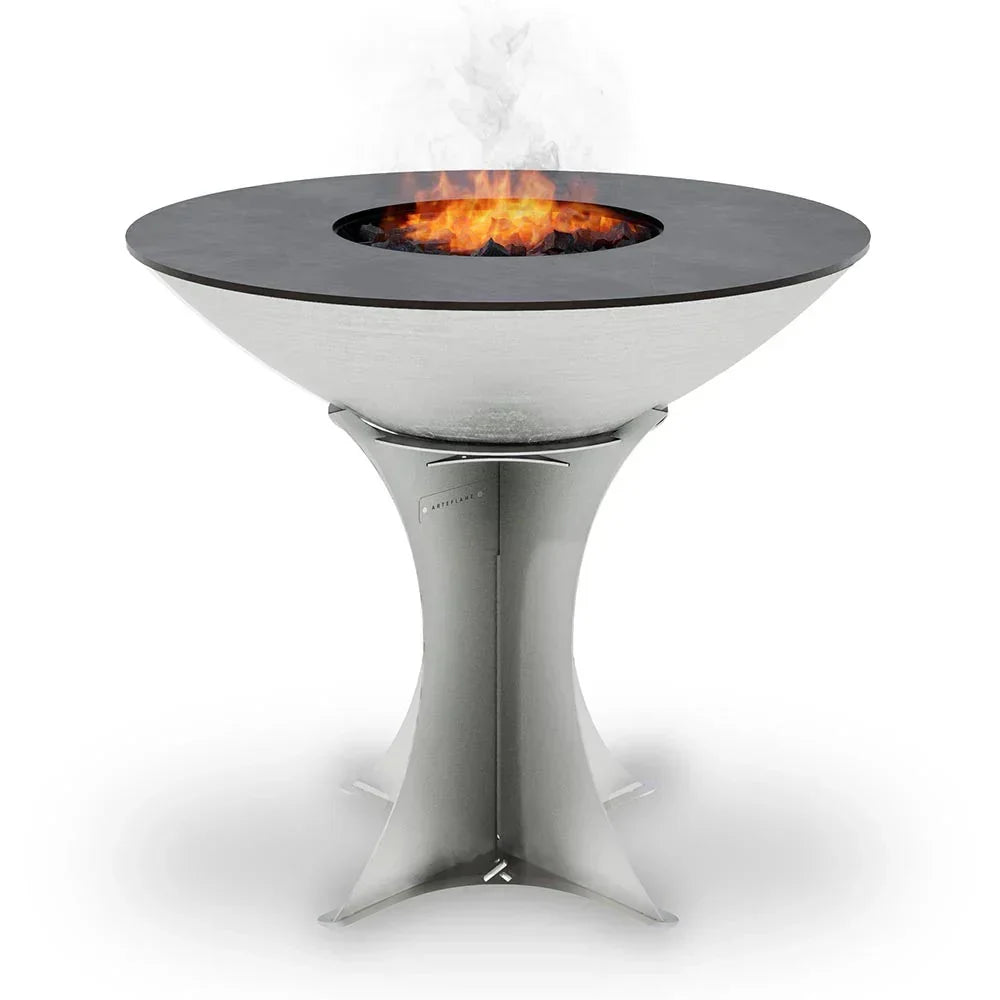 Arteflame 40″ Platinum Series — Stainless Fire Bowl Flat-Top Grill with Euro Base (Stainless or Powder-Coated: Black/Red/Yellow) - Green Vista Living