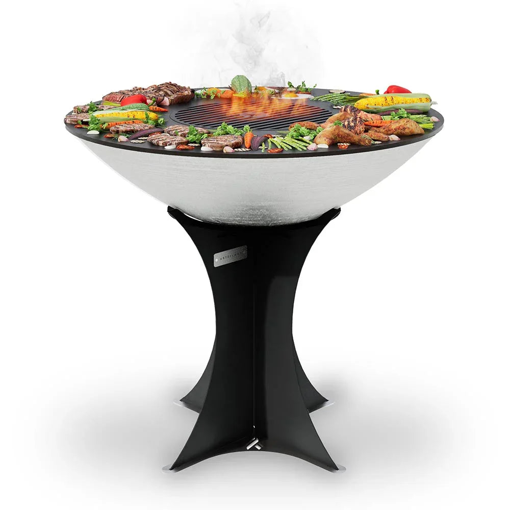Arteflame 40″ Platinum Series — Stainless Fire Bowl Flat-Top Grill with Euro Base (Stainless or Powder-Coated: Black/Red/Yellow) - Green Vista Living