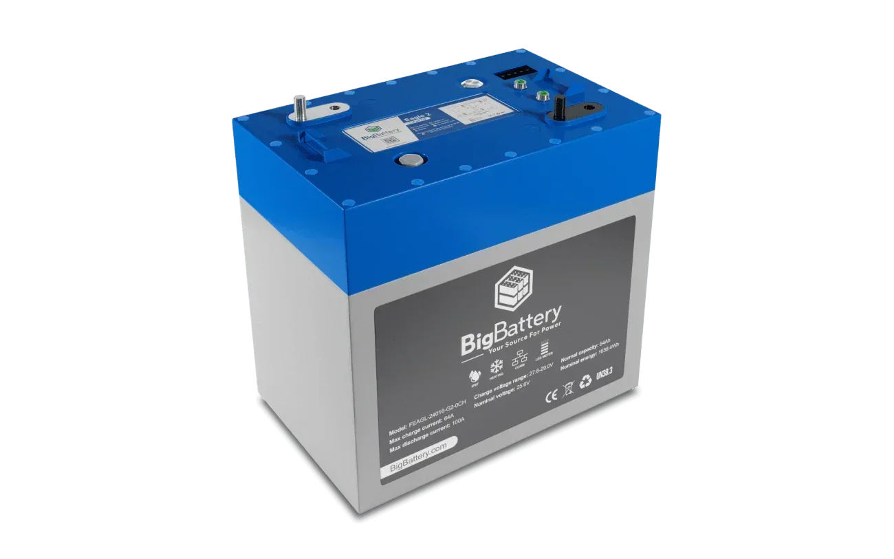 BigBattery 24V EAGLE 2 – LiFePO4 – 64Ah – 1.63kWh Lithium Battery - Green Vista Living