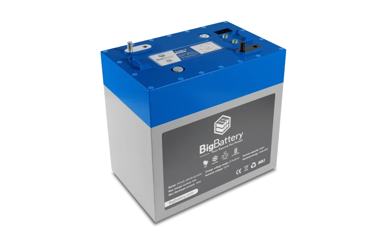 BigBattery 24V EAGLE 2 – LiFePO4 – 64Ah – 1.63kWh Lithium Battery - Green Vista Living