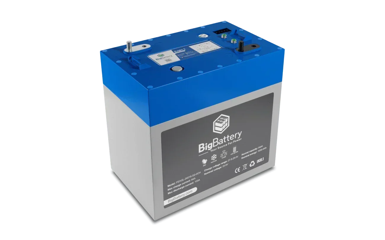 BigBattery 24V EAGLE 2 – LiFePO4 – 64Ah – 1.63kWh Lithium Battery - Green Vista Living