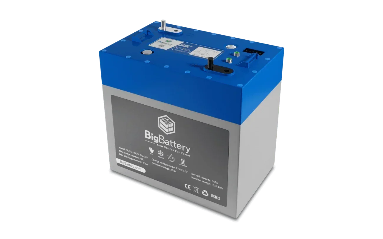 BigBattery 24V EAGLE 2 – LiFePO4 – 64Ah – 1.63kWh Lithium Battery - Green Vista Living