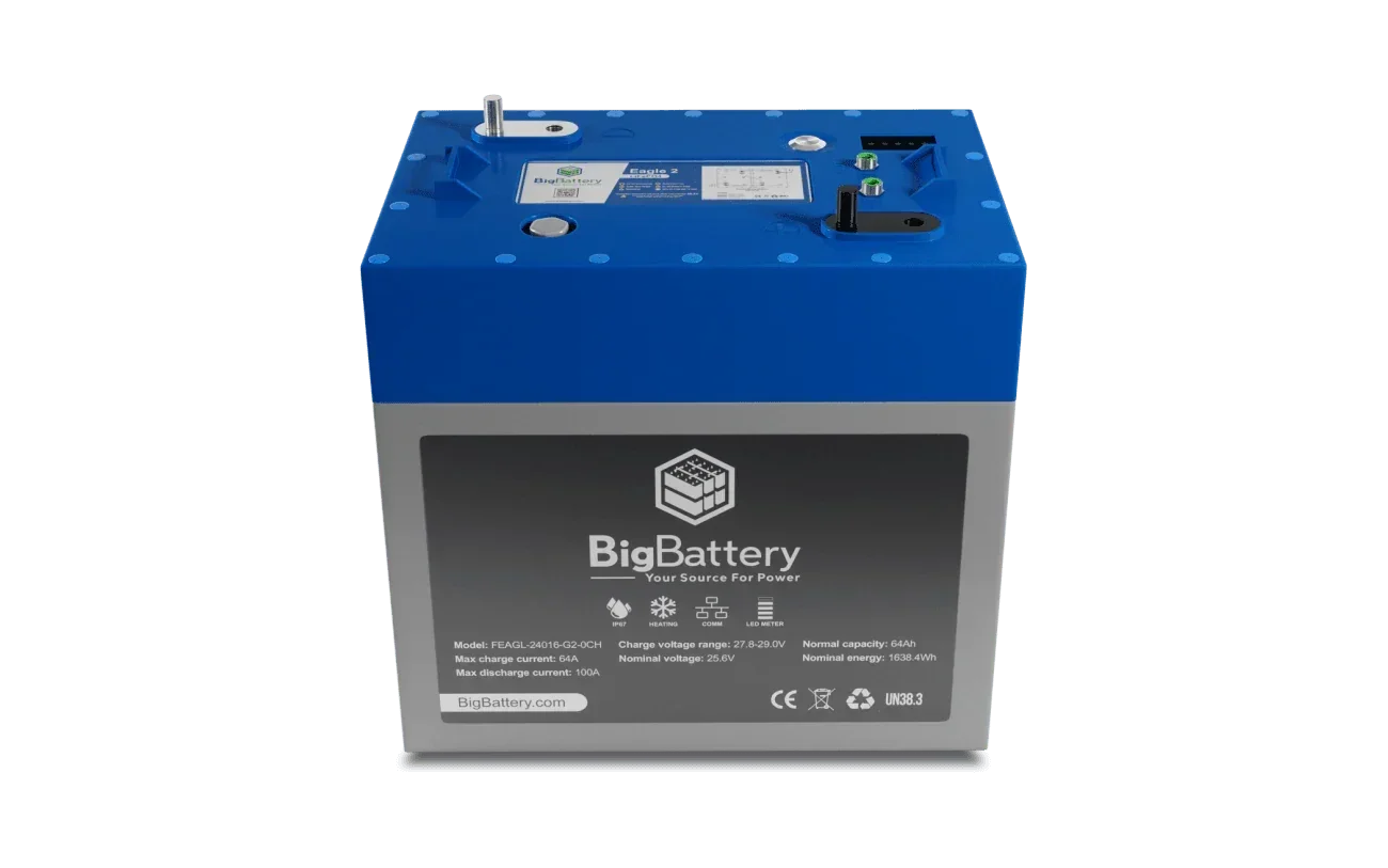 BigBattery 24V EAGLE 2 – LiFePO4 – 64Ah – 1.63kWh Lithium Battery - Green Vista Living