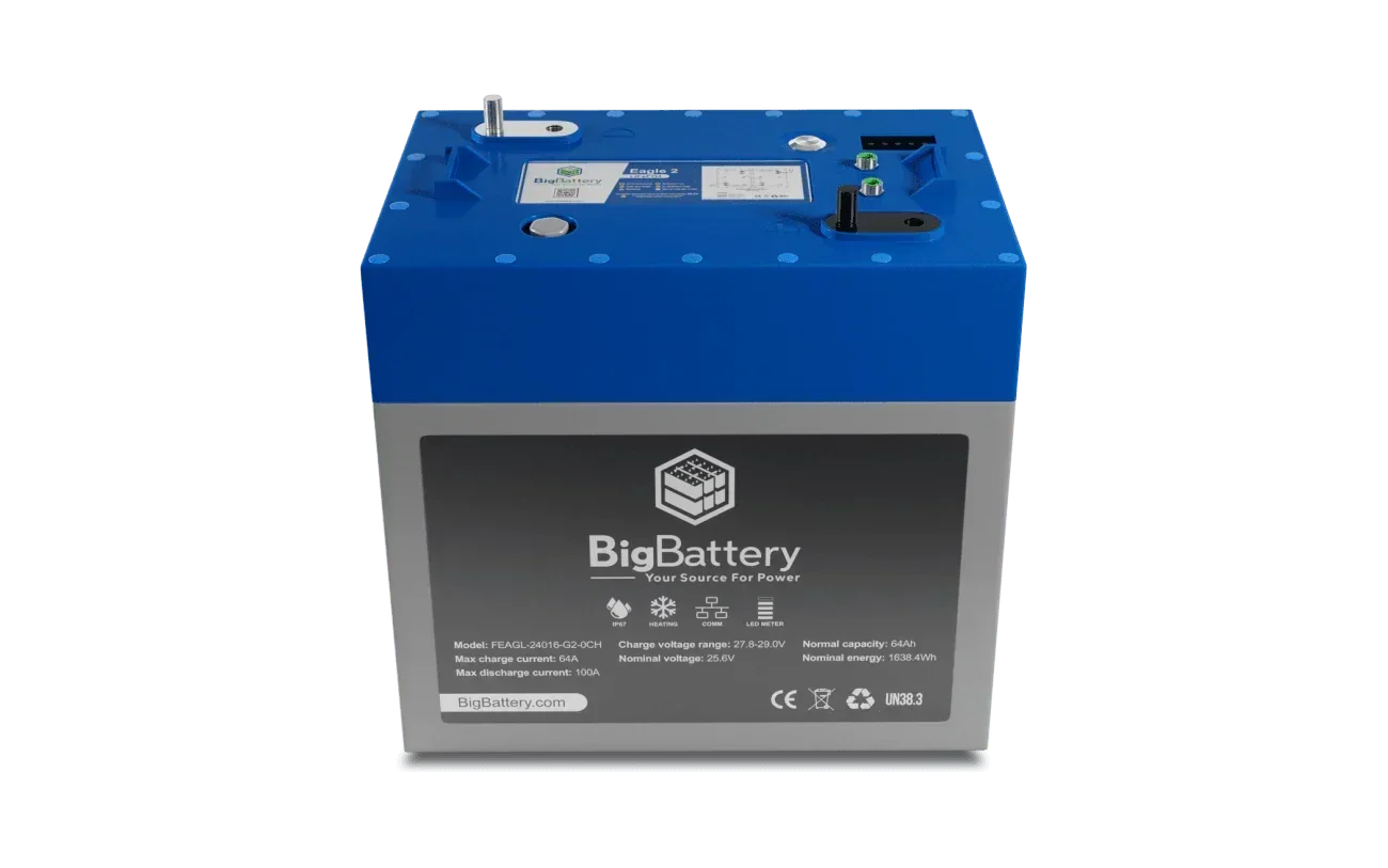 BigBattery 24V EAGLE 2 – LiFePO4 – 64Ah – 1.63kWh Lithium Battery - Green Vista Living