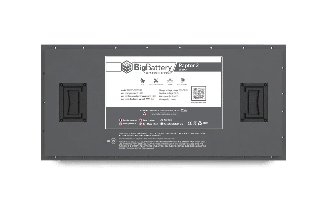 BigBattery 72V RAPTOR 2 LiFePO4 Battery | 7.68kWh | Game-Changing Power for Golf Carts - Green Vista Living