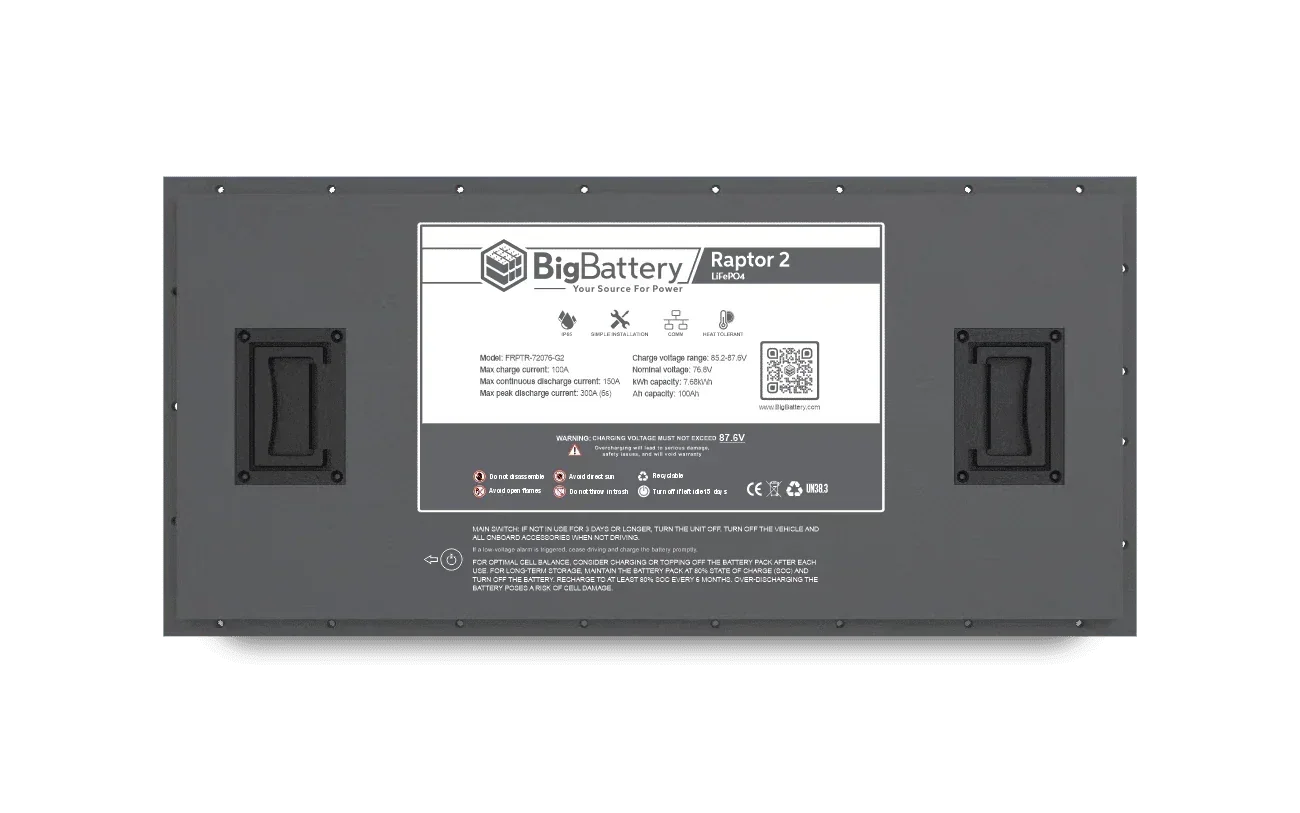 BigBattery 72V RAPTOR 2 LiFePO4 Battery | 7.68kWh | Game-Changing Power for Golf Carts - Green Vista Living