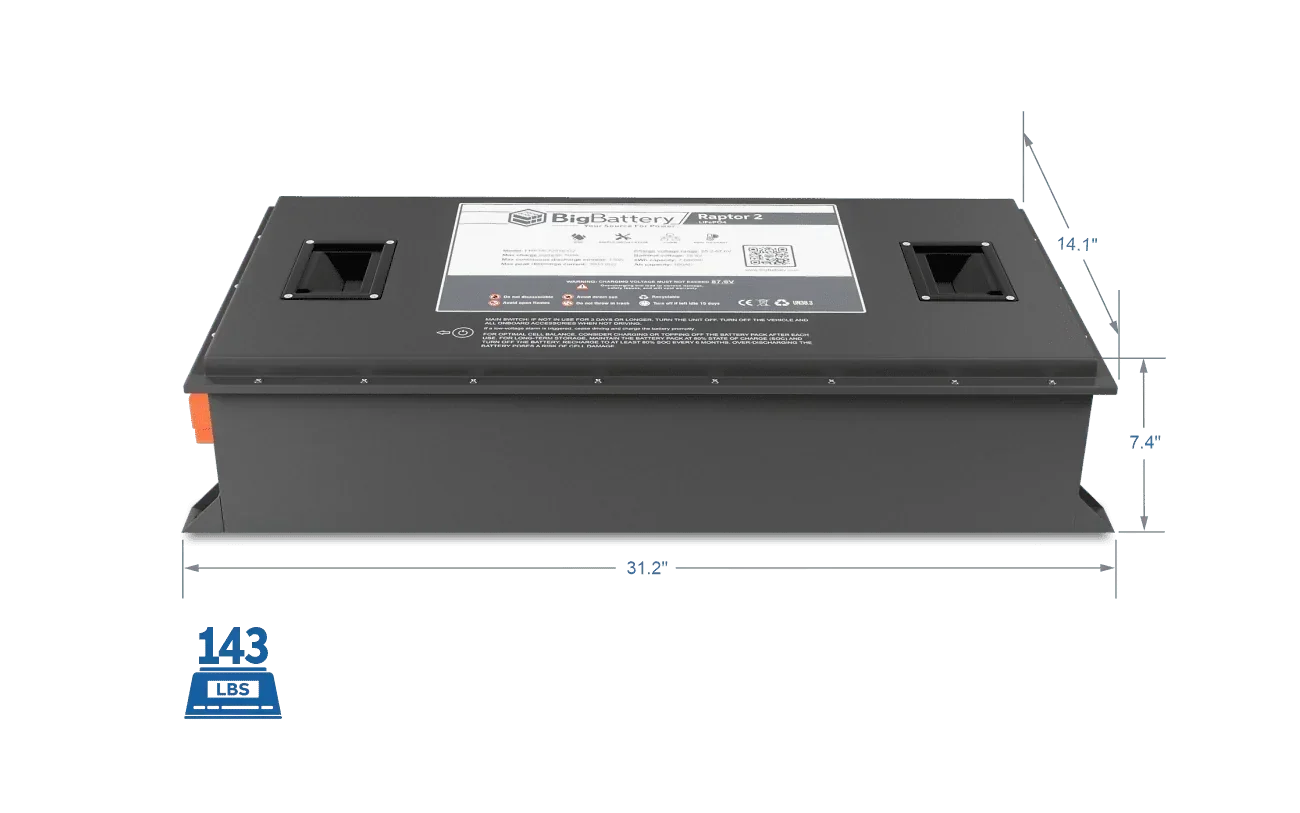 BigBattery 72V RAPTOR 2 LiFePO4 Battery | 7.68kWh | Game-Changing Power for Golf Carts - Green Vista Living