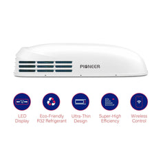 Pioneer® 13,500 BTU Full Inverter Rooftop Ductless RV Air Conditioner Heat Pump, 115V - Green Vista Living
