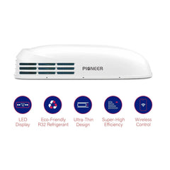 Pioneer® 13,500 BTU Full Inverter Rooftop Ductless RV Air Conditioner Heat Pump, 115V - Green Vista Living