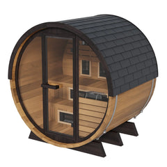 Finnmark 4-Person Hybrid Outdoor Infrared & Traditional Cedar Barrel Sauna | FD-6 - Green Vista Living