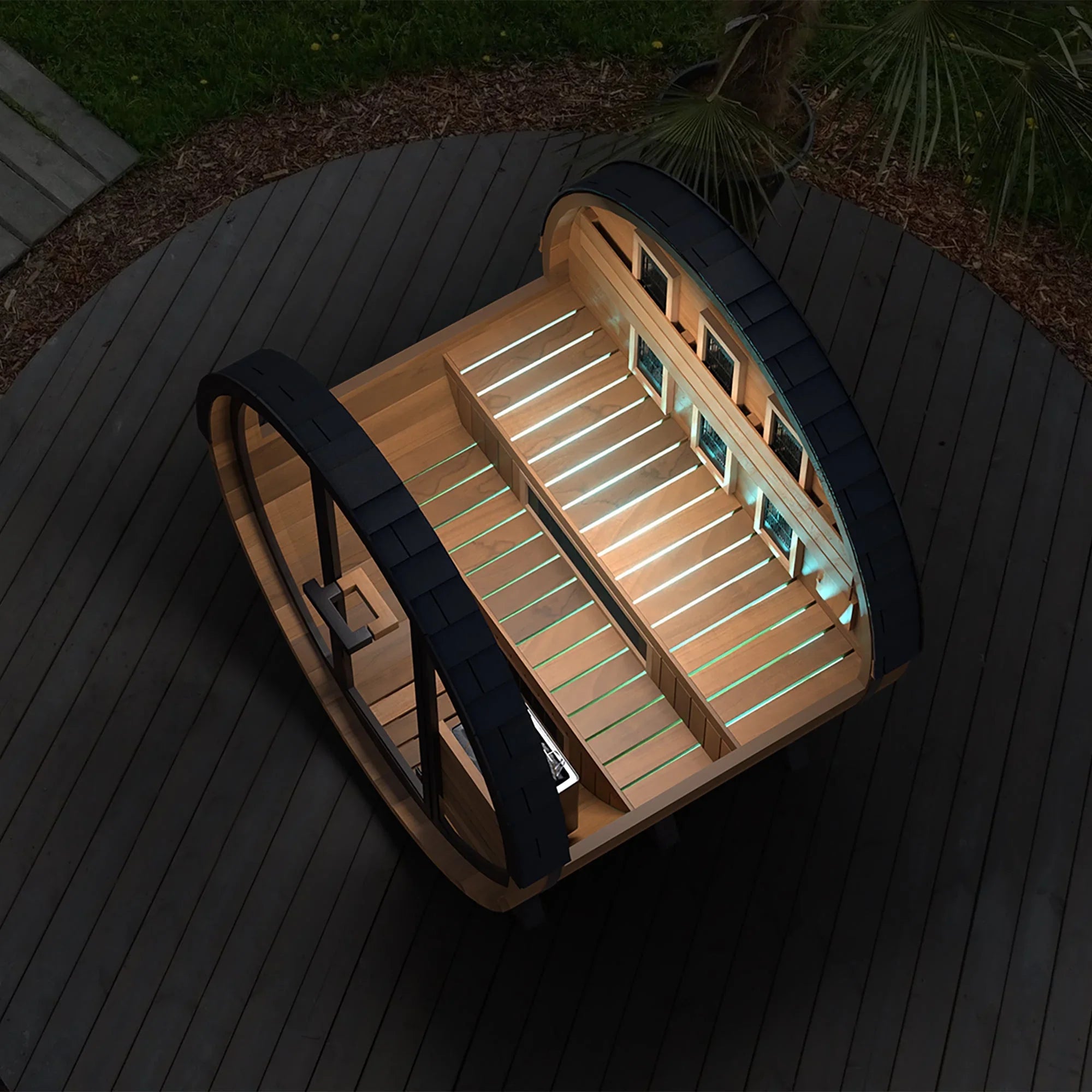 Finnmark 4-Person Hybrid Outdoor Infrared & Traditional Cedar Barrel Sauna | FD-6 - Green Vista Living
