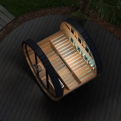 Finnmark 4-Person Hybrid Outdoor Infrared & Traditional Cedar Barrel Sauna | FD-6 - Green Vista Living