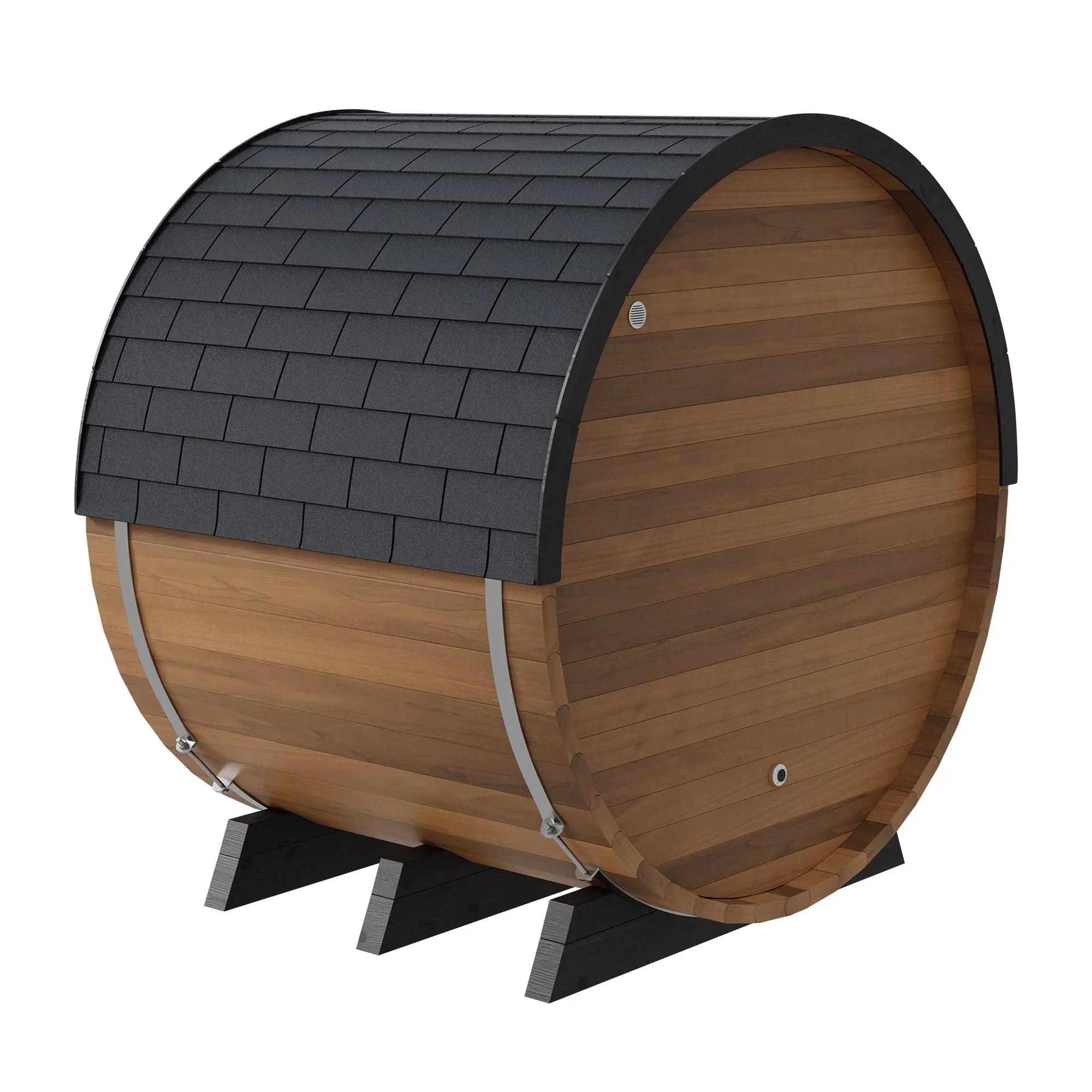 Finnmark 4-Person Hybrid Outdoor Infrared & Traditional Cedar Barrel Sauna | FD-6 - Green Vista Living