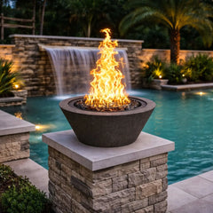 Flame Havens 30" Round GFRC Concrete Cone Style Fire Only Bowl by Flame Havens Serenity Series