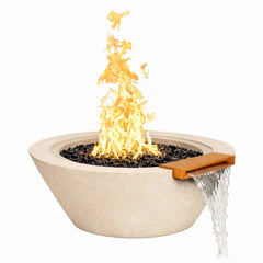 Flame Havens 30" Round GFRC Concrete Cone Style Fire and Water Bowl by Flame Havens Serenity Series