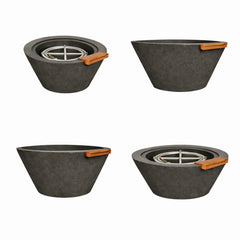 Flame Havens 30" Round GFRC Concrete Cone Style Fire and Water Bowl by Flame Havens Serenity Series
