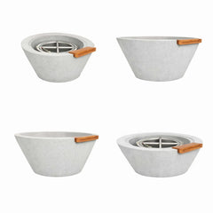 Flame Havens 24" Round GFRC Concrete Cone Style Fire and Water Bowl by Flame Havens Serenity Series