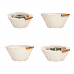Flame Havens 24" Round GFRC Concrete Cone Style Fire and Water Bowl by Flame Havens Serenity Series