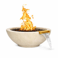 Flame Havens 24" Round GFRC Concrete Fire and Water Bowl by Flame Havens Serenity Series