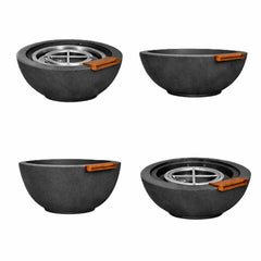 Flame Havens 24" Round GFRC Concrete Fire and Water Bowl by Flame Havens Serenity Series