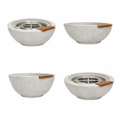 Flame Havens 24" Round GFRC Concrete Fire and Water Bowl by Flame Havens Serenity Series