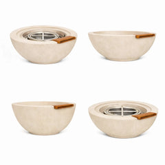 Flame Havens 24" Round GFRC Concrete Fire and Water Bowl by Flame Havens Serenity Series